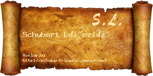 Schubert László névjegykártya